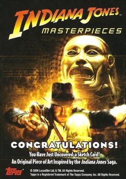 2008 Topps Indiana Jones Masterpieces - Sketch #NNO Jason Sobol Back