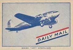 1942 Daily Mail Airplanes - Overseas Black Back 1000 #NNO Boeing 307 Stratoliner Front