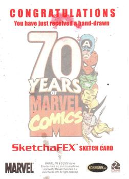 2010 Rittenhouse 70 Years of Marvel Comics - Sketch #NNO Chris Bradberry Back