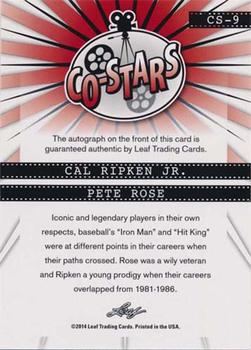 2014 Leaf Pop Century - Co-Stars Dual Signed Blue #CS-9 Cal Ripken Jr. / Pete Rose Back