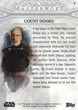 2018 Topps Star Wars Masterwork #7 Count Dooku Back