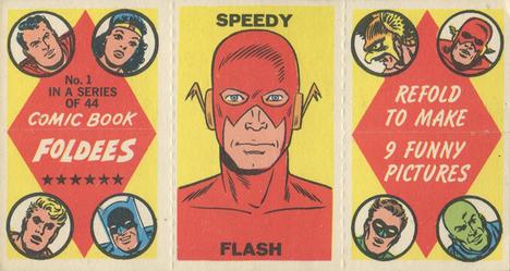 1966 Topps Comic Book Foldees #1 Speedy Flash / Western Explorer / Evil Devil Front
