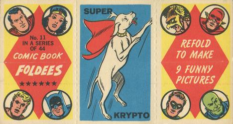 1966 Topps Comic Book Foldees #11 Super Krypto / Clucking Chicken / Dancing Elephant Front