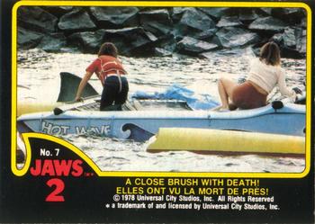 1978 O-Pee-Chee Jaws 2 #7 A Close Brush with Death! Front