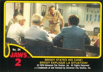 1978 O-Pee-Chee Jaws 2 #34 Brody States His Case! Front