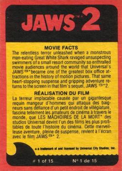 1978 O-Pee-Chee Jaws 2 #40 Brody at the Beach! Back