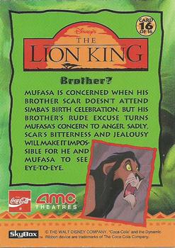 1994 SkyBox The Lion King Series 1 & 2 - Coca-Cola / AMC Theater #16 Brother? Back