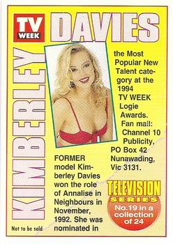 1994 TV Week Series 1 #19 Kimberley Davies Back