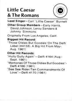 1982 Music Nostalgia Rock Greats Series 1 and 2 #14 Little Caesar & The Romans Back
