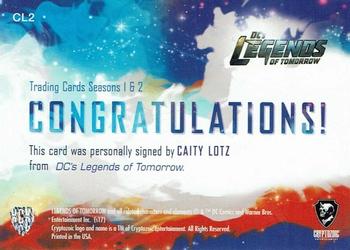 2018 Cryptozoic DC's Legends of Tomorrow Seasons 1 & 2 - Autographs #CL2 Caity Lotz Back