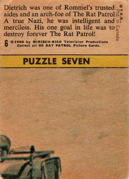1966 O-Pee-Chee Rat Patrol #6 Dietrich was one of Rommel's trusted aides Back