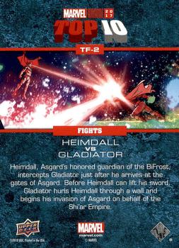 2017 Upper Deck Marvel Annual - Top 10 Fights #TF-2 Heimdall / Gladiator Back