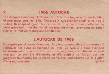1959 Parkhurst Old Time Cars (V339-16) #9 1906 Autocar Back