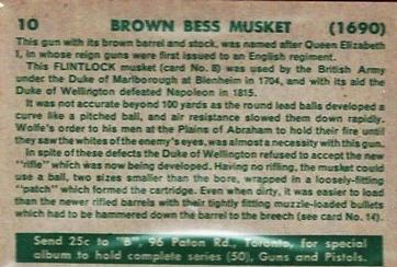 1953 Parkhurst Guns and Pistols (V339-6) #10 Brown Bess Musket Back