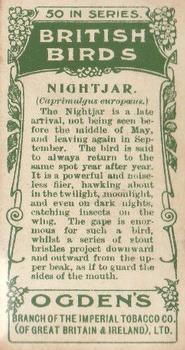 1905 Ogden's British Birds #50 Nightjar Back