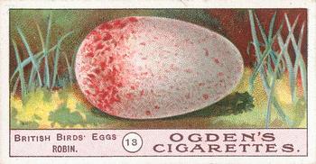1908 Ogden's Cigarettes British Birds' Eggs #13 Robin Front