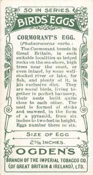 1908 Ogden's Cigarettes British Birds' Eggs #36 Cormorant Back