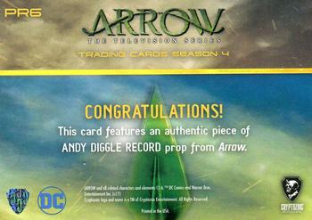 2017 Cryptozoic Arrow Season 4 - Prop Relics #PR6 Andy Diggle Record Back