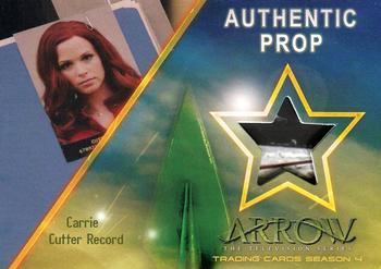 2017 Cryptozoic Arrow Season 4 - Prop Relics #PR7 Carrie Cutter Record Front