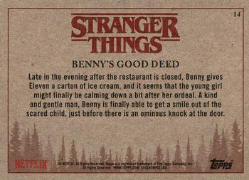 2018 Topps Stranger Things #14 Benny’s Good Deed Back