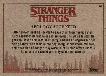 2018 Topps Stranger Things #85 Apology Accepted Back