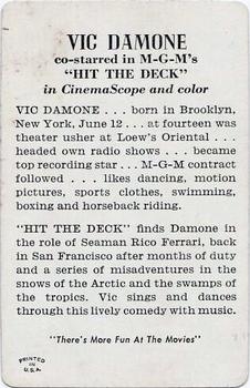 1955 Movie Stars of M-G-M (F272-20) #NNO Vic Damone Back