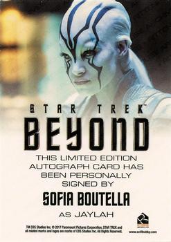 2017 Rittenhouse Star Trek Beyond - Autographs Star Trek Design #NNO Sofia Boutella Back