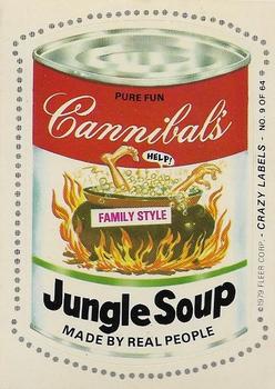 1979 Fleer Crazy Labels #9 Cannibal's Jungle Soup Front