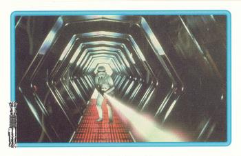 1996 SkyBox Star Wars Stickers #9 Stormtrooper Blasting In the Corridor Front