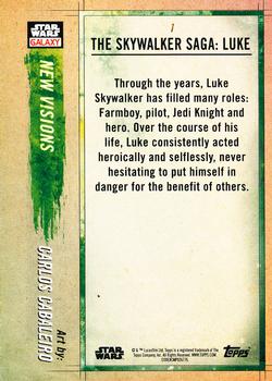 2018 Topps Star Wars Galaxy Series 8 #1 The Skywalker Saga: Luke Back