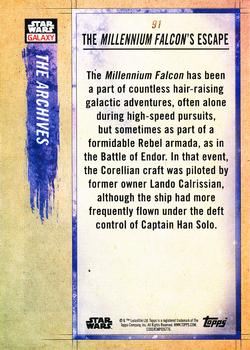 2018 Topps Star Wars Galaxy Series 8 #91 The Millennium Falcon's Escape Back