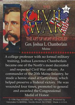 1996 Keepsake Collectibles The Civil War: The Art of Mort Kunstler #64 Gen, Joshua L. Chamberlain Back