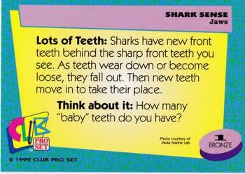 1992 Club Pro Set Shark Sense #1 Jaws Back
