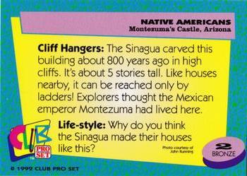 1992 Club Pro Set Native Americans #2 Montezuma's Castle, Arizona Back