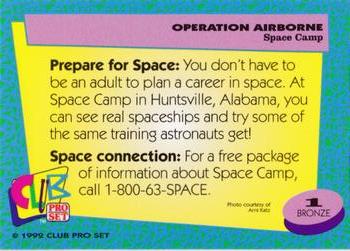1992 Club Pro Set Operation Airbourne #1 Space Camp Back