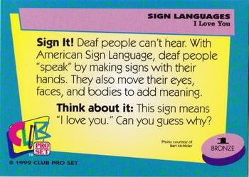 1992 Club Pro Set Sign Languages #1 I Love You Back