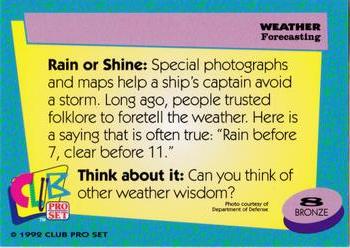1992 Club Pro Set Weather #8 Forecasting Back