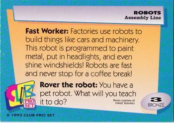 1993 Club Pro Set Robots #3 Assembly Line Back