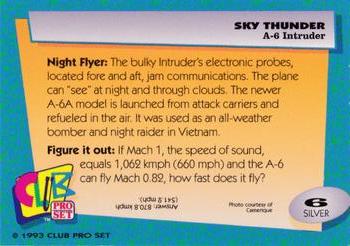 1993 Club Pro Set Sky Thunder - Silver #6 A-6 Intruder Back