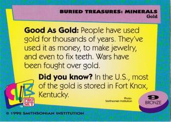 1992 Smithsonian Institute Buried Treasures: Minerals #9 Gold Back