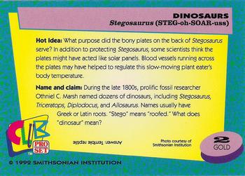 1992 Smithsonian Institute Dinosaurs - Gold #2 Stegosaurus Back