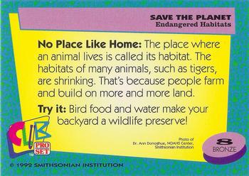 1992 Smithsonian Institute Save the Planet #8 Endangered Habitats Back
