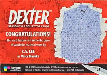 2016 Breygent Dexter Season 7 & 8 - Costume #C3 C.S. Lee as Vince Masuka Back