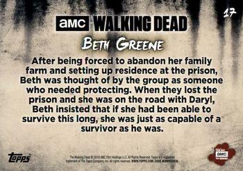 2018 Topps The Walking Dead: Hunters and the Hunted #17 Beth Greene Back