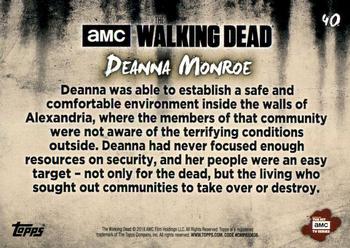 2018 Topps The Walking Dead: Hunters and the Hunted #40 Deanna Monroe Back