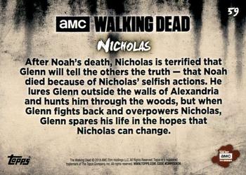 2018 Topps The Walking Dead: Hunters and the Hunted #59 Nicholas Back