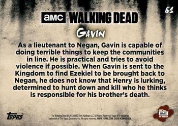 2018 Topps The Walking Dead: Hunters and the Hunted #61 Gavin Back
