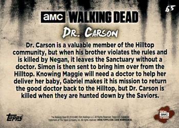 2018 Topps The Walking Dead: Hunters and the Hunted #65 Dr. Carson Back