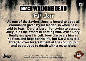 2018 Topps The Walking Dead: Hunters and the Hunted #80 Fat Joey Back