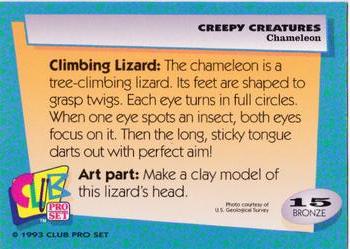1992 Club Pro Set Creepy Creatures #15 Chameleon Back